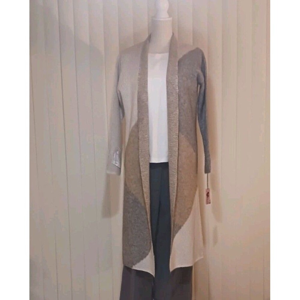 Sincerely Jules Women's Vintage Sweater Duster Geometric Knit Cardigan NWT S